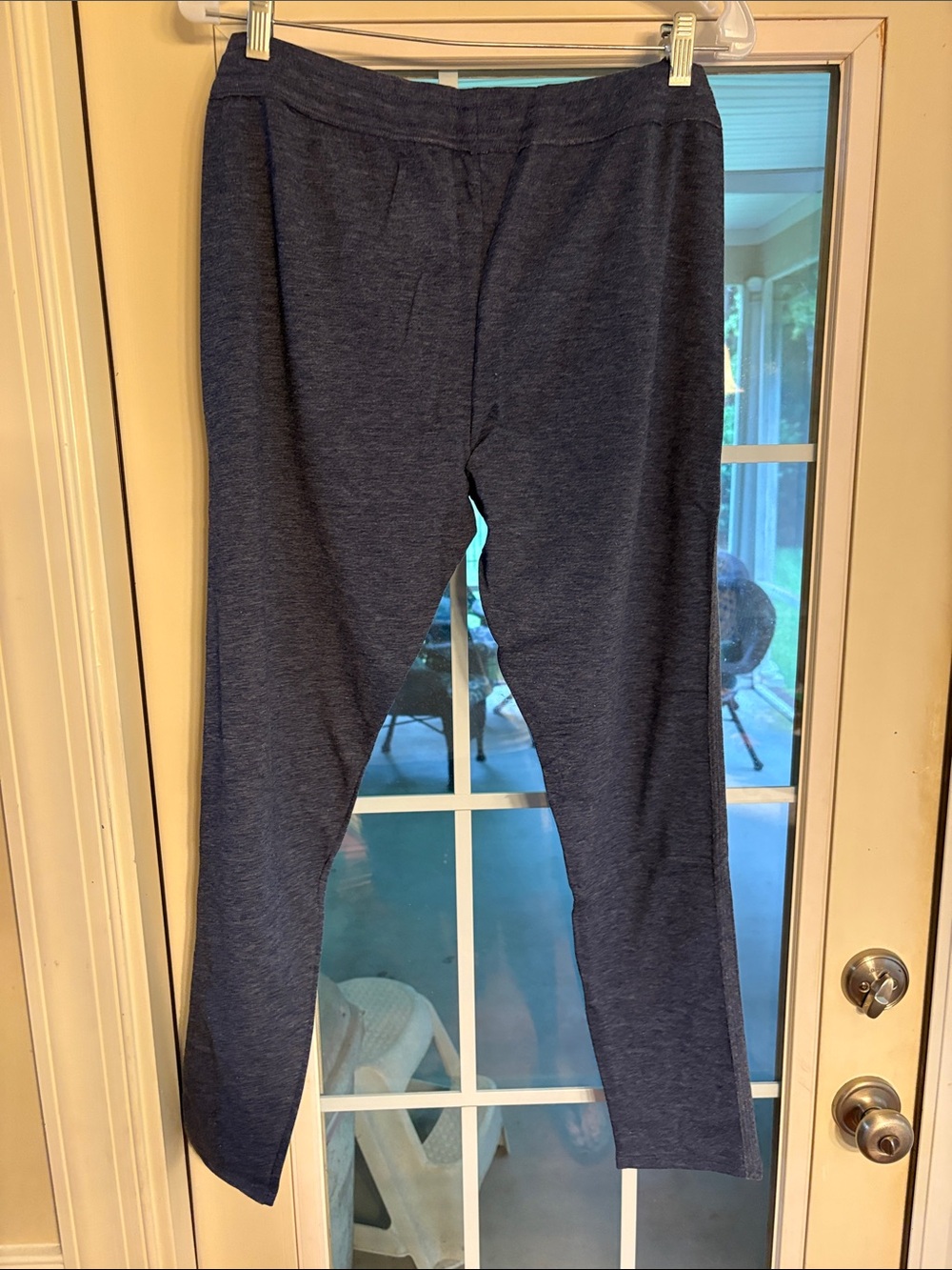 Cuddl Duds Heather Navy French Terry Slim Pants Size S